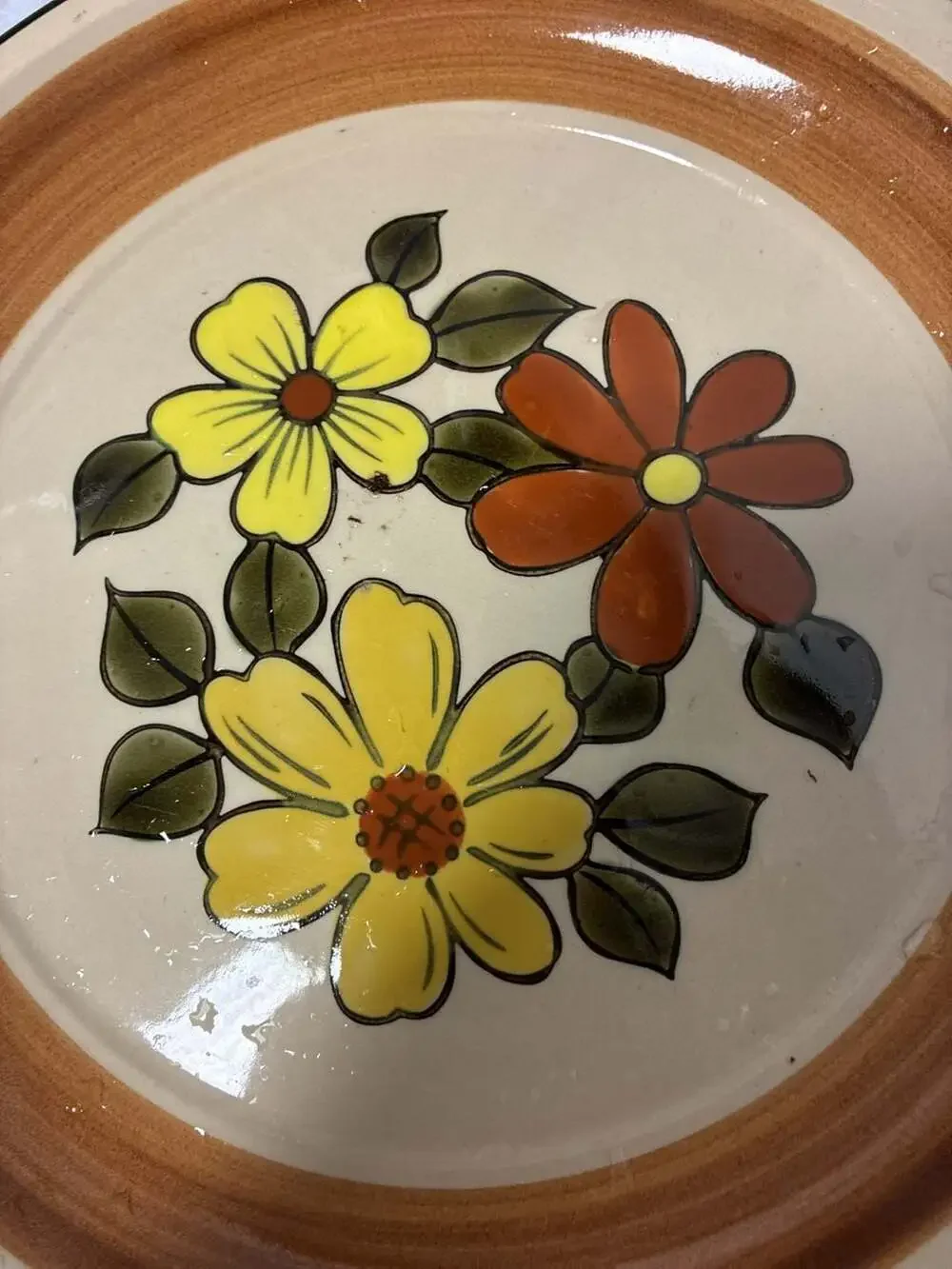 Vintage Fashion Manor Stoneware Daisy Vale 12 Inch Serving Platter
